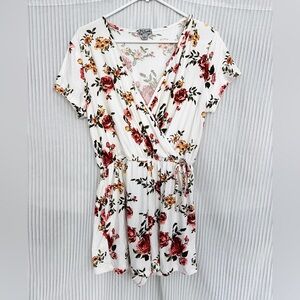 Floral Wrap Dress Romper